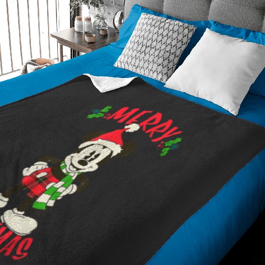 Disney Vintage Mickey Mouse Christmas Holiday Baby Blankets