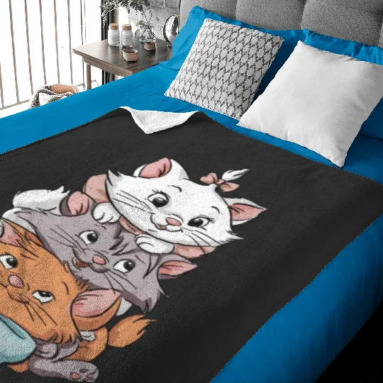 The Aristocats Baby Blankets, Marie Aristocats Baby Blankets, Disneyland Baby Blankets, Berlioz Toulouse Baby Blankets