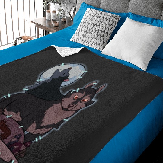The Owl House Wolf Moonlight  Baby Blankets, Hunter's Mystical Wolf Owl House Baby Blankets, Hexside School Of Magic And Demonics, Disney Owl