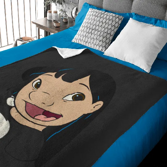 Discover Disney Lilo Stitch Lilo Big Face Red  Smile Tank Baby Blankets