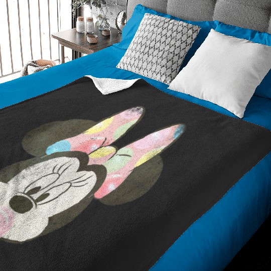 Discover Disney Minnie Mouse Retro Bubblegum Big Face Por Baby Blankets