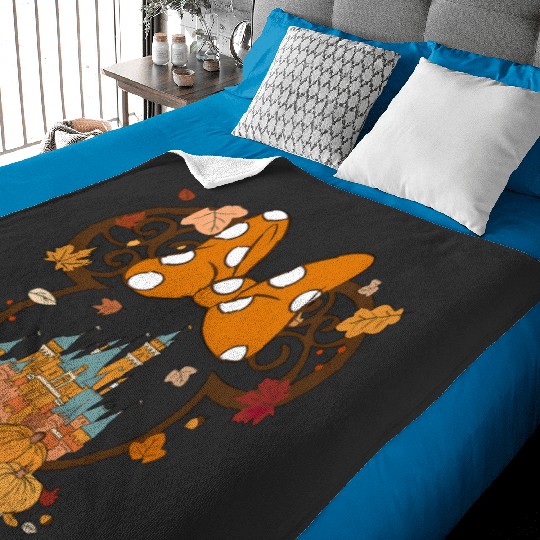 Fall Minnie Mickey Ear Baby Blankets, Minnie Halloween, Disney Halloween Baby Blankets