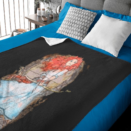 Brave Merida Watercolor - Disney Princess Baby Blankets, Princess Baby Blankets