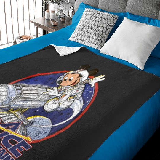 Vintage Space Mountain Baby Blankets, Retro 90s Disney Space Mountain Baby Blankets, Mickey And Friends Baby Blankets