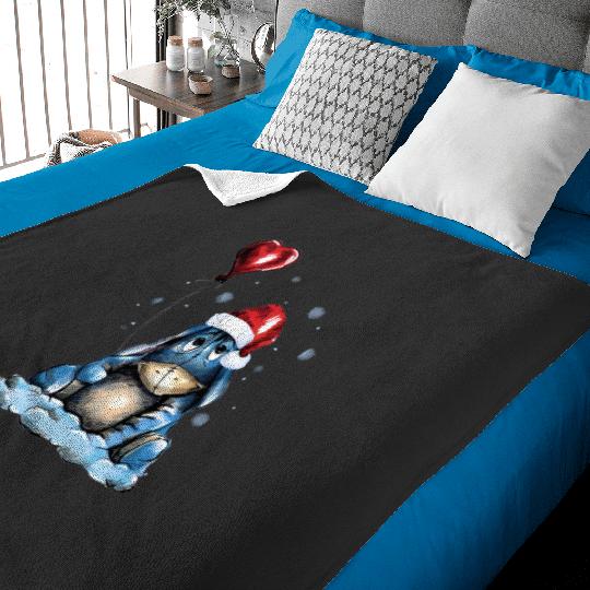 Christmas Winnie The Pooh Baby Blankets, Disney Christmas Vacation Baby Blankets, Eeyore Baby Blankets