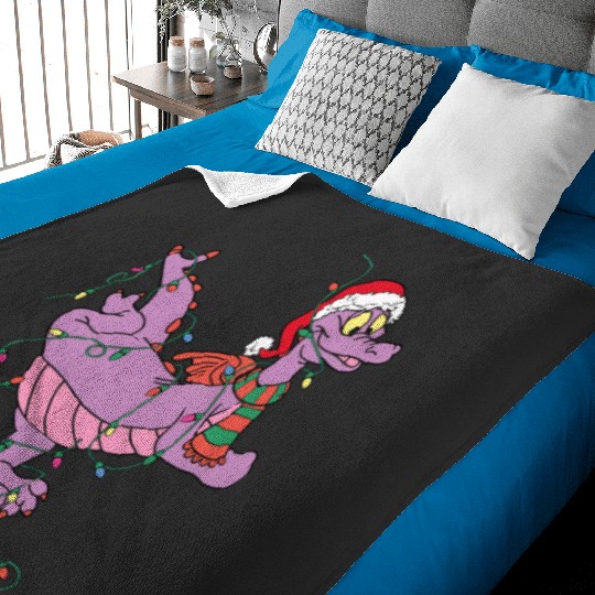 Santa Figment Dragon Lights Christmas Light  Baby Blankets, Disney