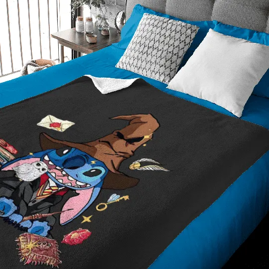 Stitch Witch Disney Trip Wizard Harry Potter Universal Studios Baby Blankets, Stitch Lover Gift