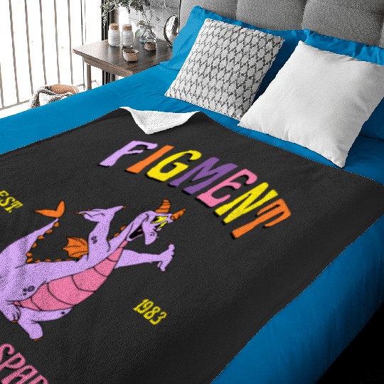 Retro Figment Baby Blankets, Figment Est 1983, One Little Spark, Journey Into Imagination, Disneyland Baby Blankets