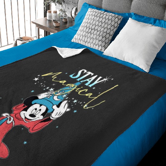 Retro Sorcerer Mickey Stay Magical Baby Blankets, Fantasmic Disneyland Baby Blankets