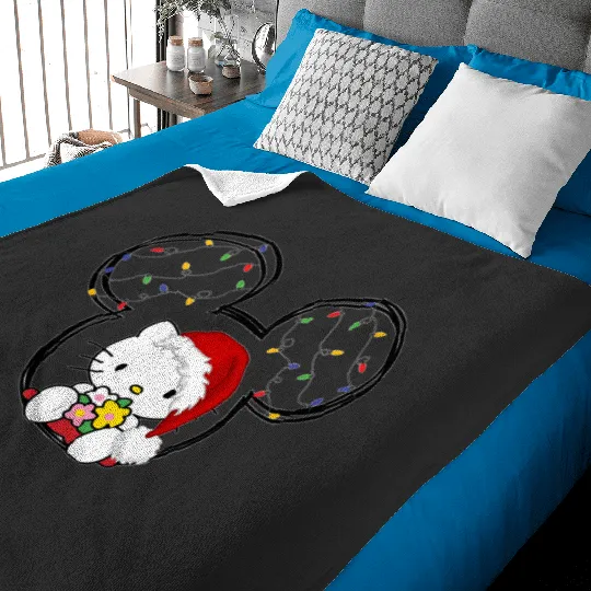 Hello Kitty Baby Blankets, Hello Kitty Christmas Baby Blankets, Xmas Baby Blankets, Disneyland Baby Blankets