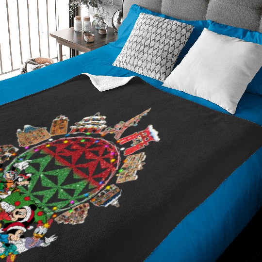 Discover Vintage Epcot Christmas Baby Blankets, Disney Christmas Baby Blankets, Epcot Baby Blankets, Mickey Friends