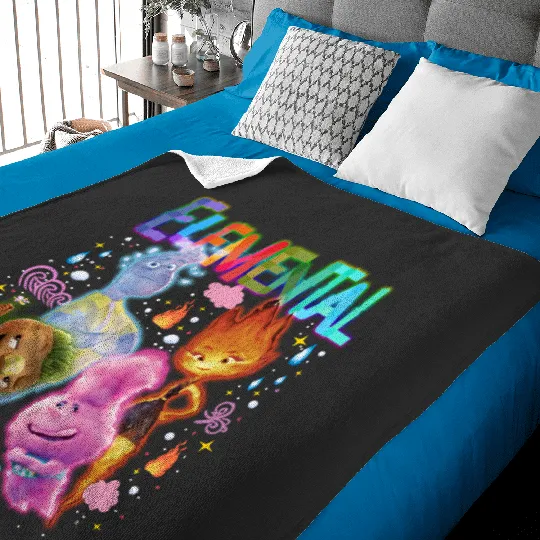 Discover Disney Elemental 2023 Baby Blankets, Ember Wade Clod Gale Elemental Baby Blankets, WDW Disneyland Baby Blankets