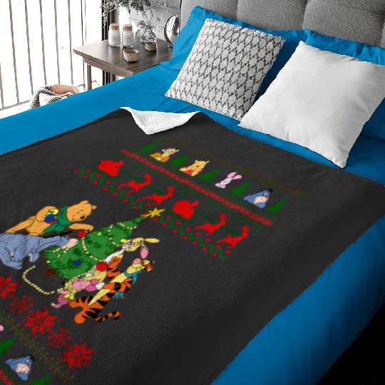 Discover Retro Disneyland Winnie The Pooh Christmas Baby Blankets