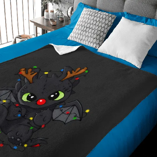 Disney Toothless Christmas Lights Baby Blankets