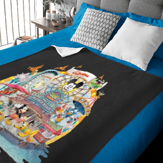 Vintage Disney California Adventure Baby Blankets, Disneyland Midway Mania Baby Blankets