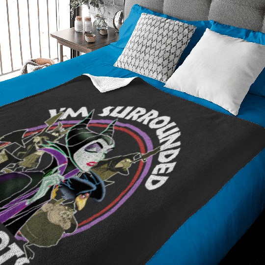 Retro Disney Sleeping Beauty Villains Maleficent Surrounded By Idiots Baby Blankets, Magic Kingdom Baby Blankets