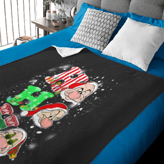 Ho Ho Ho Grumpy Dwarf Christmas Light Baby Blankets, Snow White and Seven Dwarfs Disneyland Baby Blankets