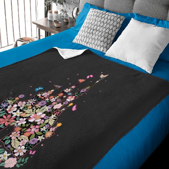 Floral Castle Baby Blankets, Family Vacation Baby Blankets, Disneyland Baby Blankets