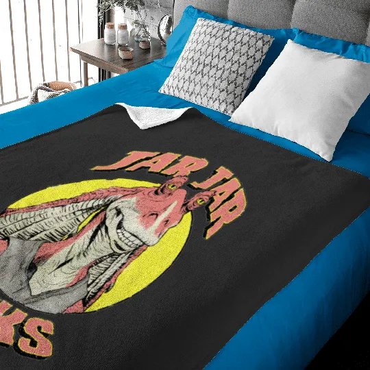 Retro Team Jar Jar Binks Funny Star Wars Fan  Baby Blankets, Vintage Star Wars Galaxy's Edge Baby Blankets, Disneyworld Baby Blankets