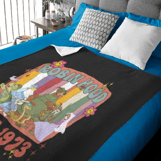 Vintage 90s Robin Hood Baby Blankets, Disney Robin Hood 1973