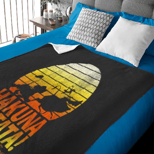 Discover Disney Lion King Hakuna Matata Retro Distressed Group Shot Baby Blankets