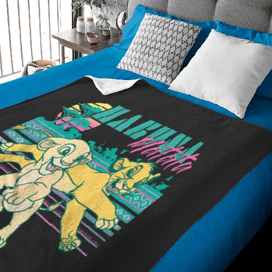 Disney Lion King Retro Simba Nala 90s Hakuna Matata Baby Blankets