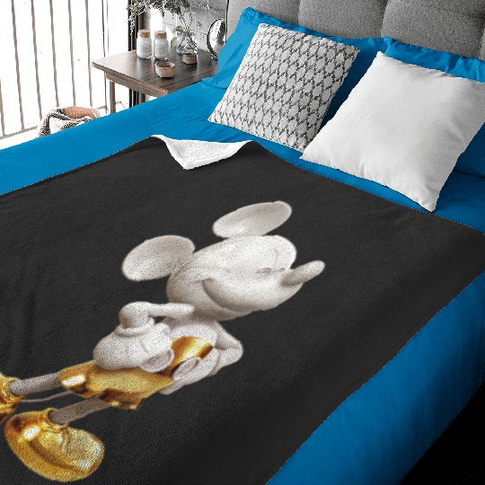 Disney Gold Mickey Mouse Pose 3.png Baby Blankets