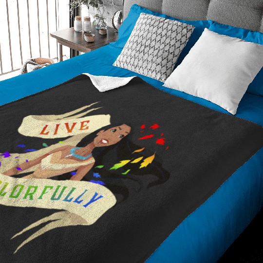 Disney Pocahontas Rainbow Live Colorfully Portrait Baby Blankets