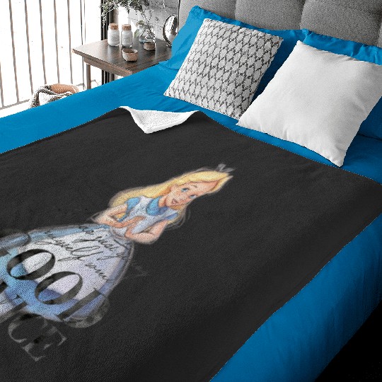 Disney 100th Anniversary Alice In Wonderland - Classic Fit Grey Short Sleeve Baby Blankets