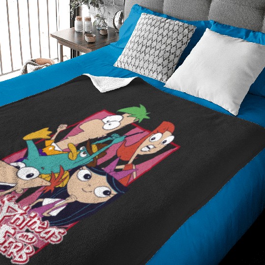 Disneys Phineas And Ferb With Friends Cute Group Shot Baby Blankets