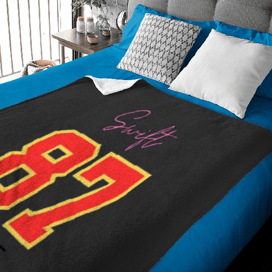 taylorr Swift 87 Travis Kelce Baby Blankets