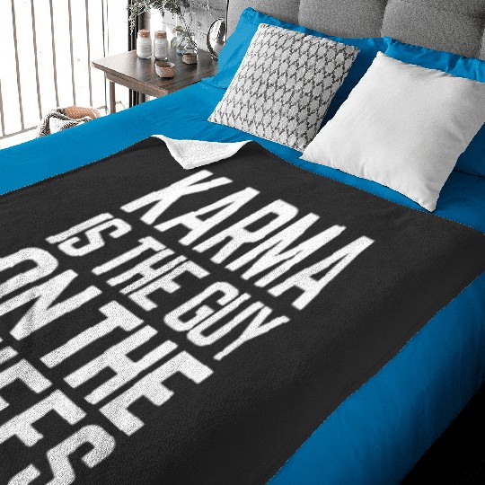 Copy of Karma Is The Guy On The Chiefs Taylorr Swift + Travis Kelce Football Era Baby Blankets