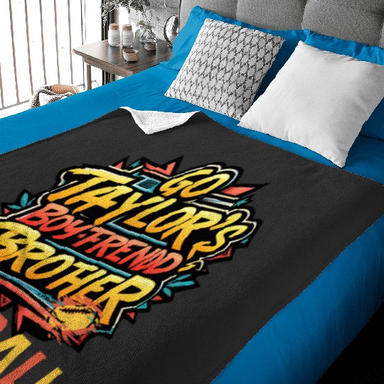 Go Taylorr_s Boyfriend A Hilarious Football Tribute to Taylorr Swift and the Swifts of Kansas Essenti (3) Baby Blankets