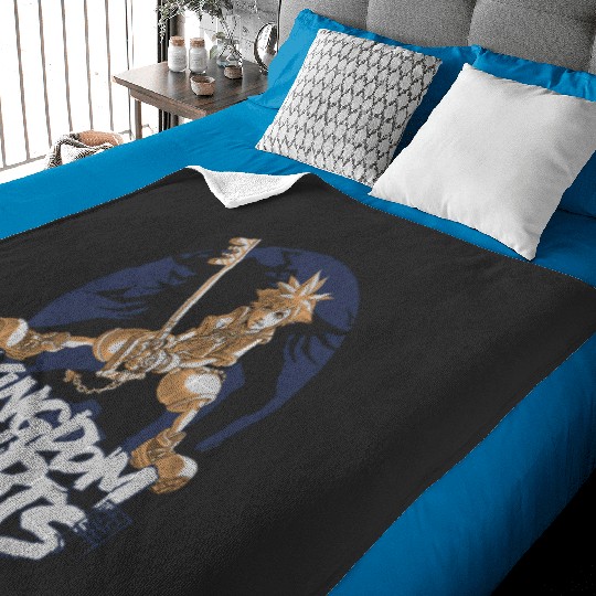 Disney Kingdom Hearts Sora Warrior Stance Graffiti Vintage Baby Blankets