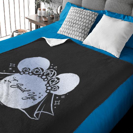 Disney I Said Yes Proposal Engagement Bridal Veil Minnie Baby Blankets