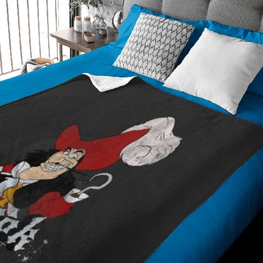 Disney Peter Pan Captain Hook Mischievous Smile Circle Logo Baby Blankets