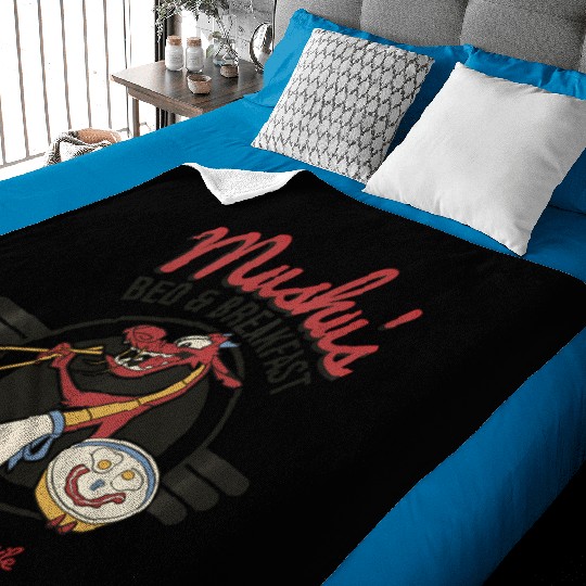 Disney Mulan Mushu'S Bed Breakfast Poster Baby Blankets