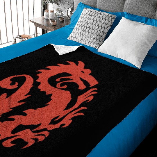 Disney Mulan Red Dragon Emblem Graphic Baby Blankets