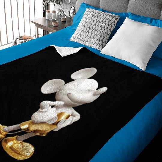 Disney Gold Mickey Mouse Pose Baby Blankets