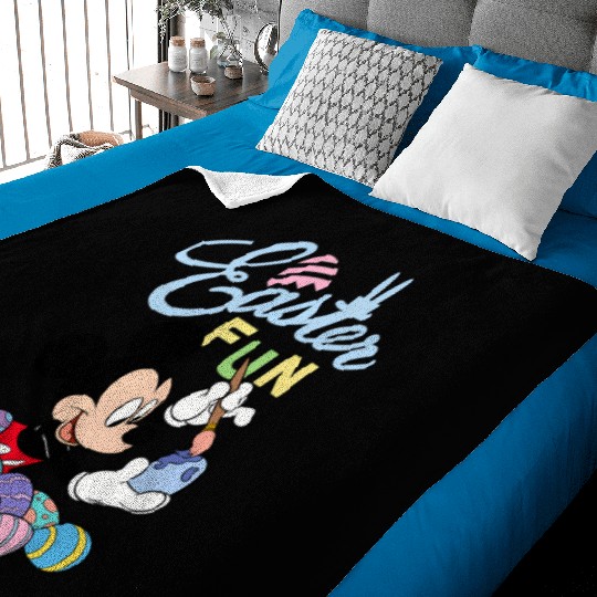 Disney Mickey Mouse Easter Fun Painting Eggs Baby Blankets