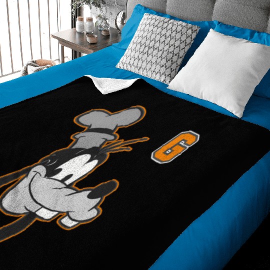 Disney Goofy Orange Outline Portrait Baby Blankets