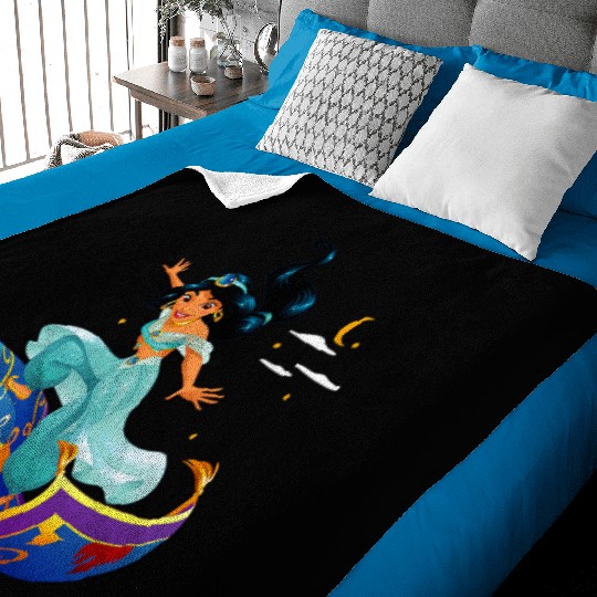 Disneys Aladdin Princess Jasmine Magic Carpet Pose Baby Blankets