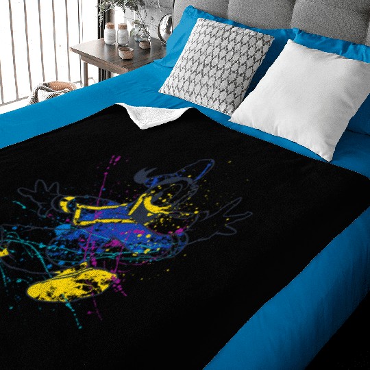 Disney Mickey And Friends Donald Duck Paint Splatter Baby Blankets