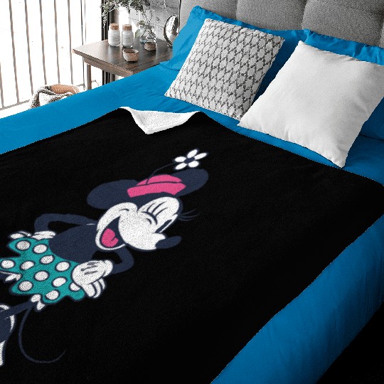 Amazon Essentials Disney Standing and Winking Retro Minnie Baby Blankets