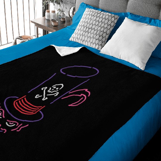 Disneys Dr. Facilier Neon Face Baby Blankets