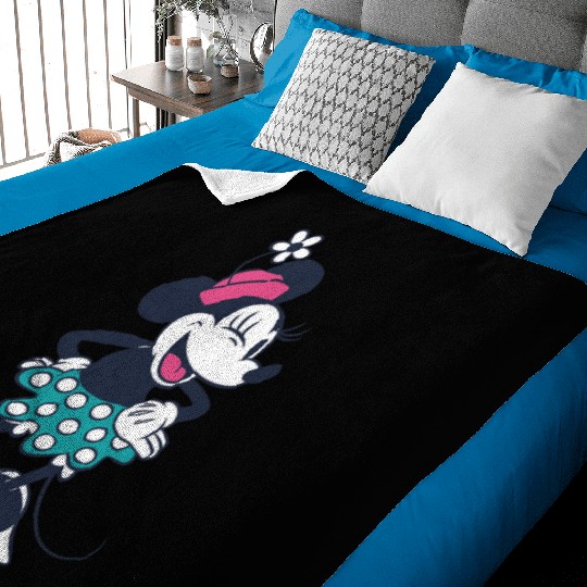 Amazon Essentials Disney Standing and Winking Retro Minnie Baby Blankets