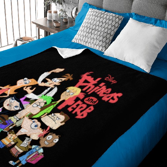 Disney Phineas And Ferb The Group Logo Baby Blankets