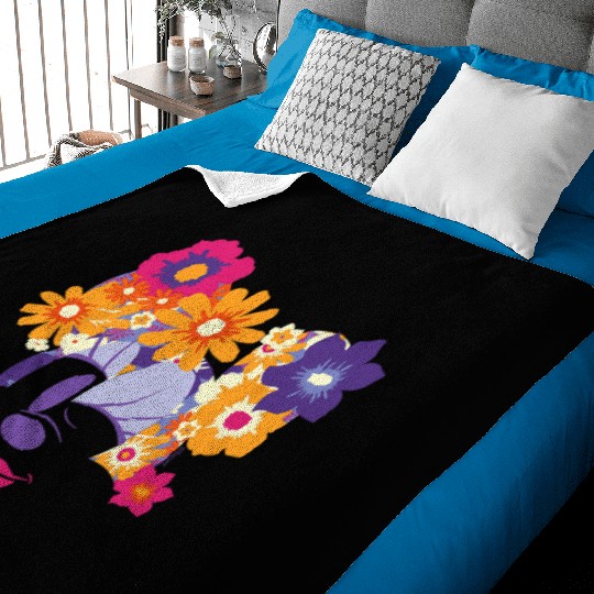 Disney Minnie Mouse Flowers Winking Garden Spring Baby Blankets
