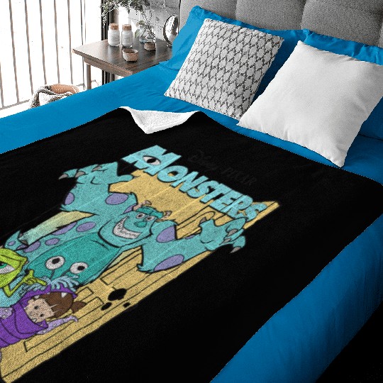 Disney Pixar Monsters Inc. Mike Sully Boo Group Poster Baby Blankets