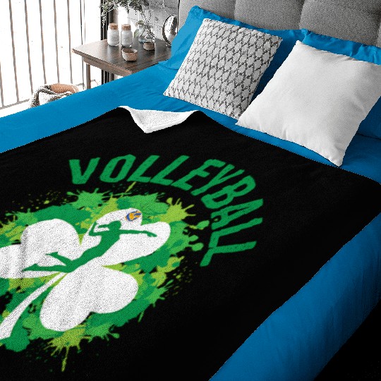 Volleyball Shamrock Irish Sports St Pattys Day Baby Blankets